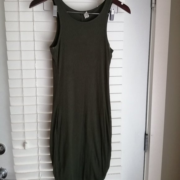 Army Green Form Fitting Dress - Picture 1 of 2